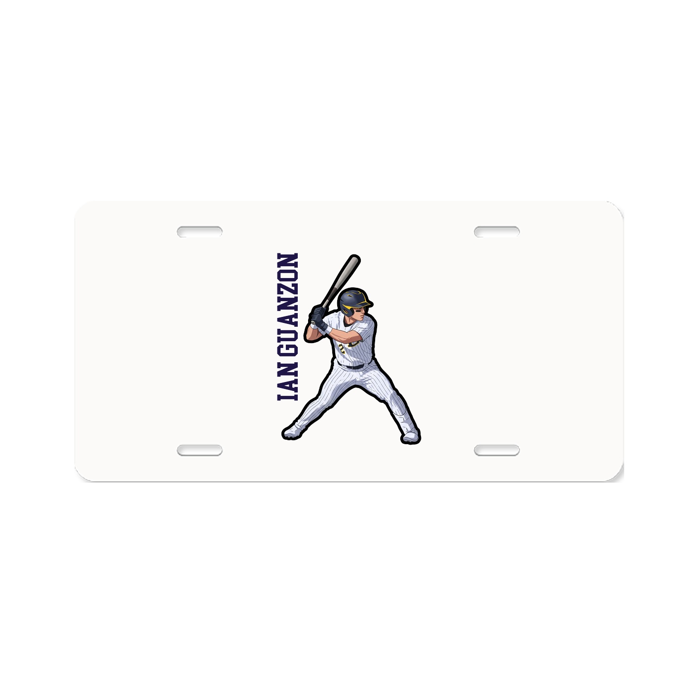 License Plate — Name Vertical in Classic