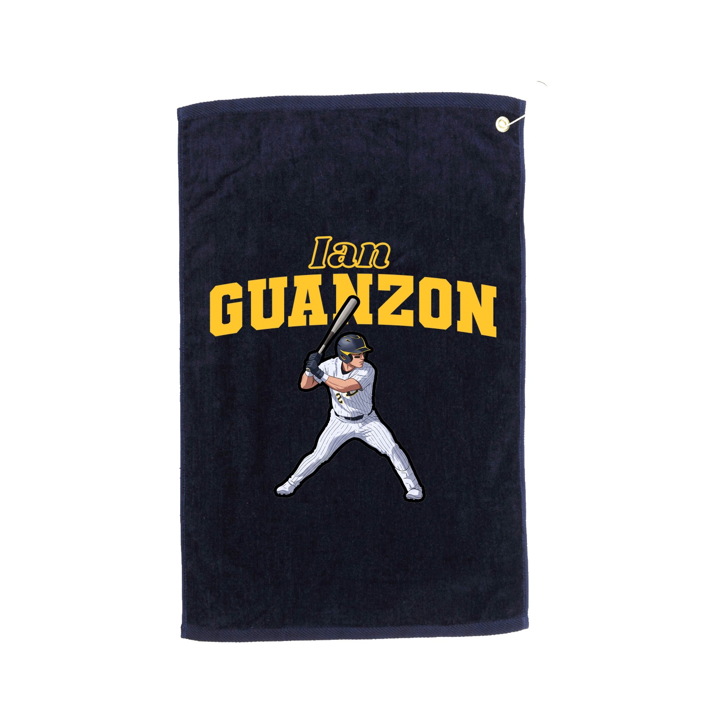 Golf Towel — Name Arch in Navy