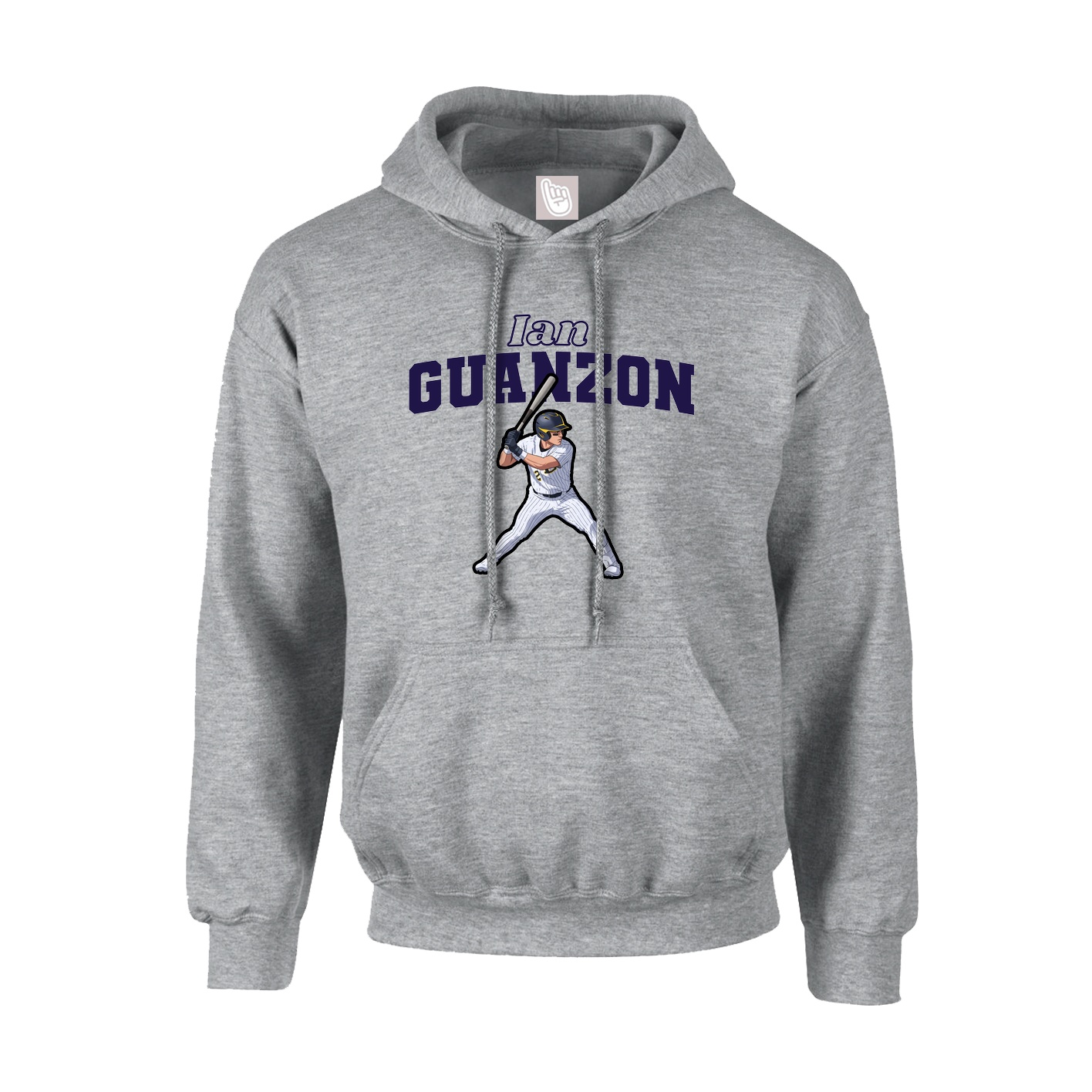 Hoodie — Name Arch in Grey