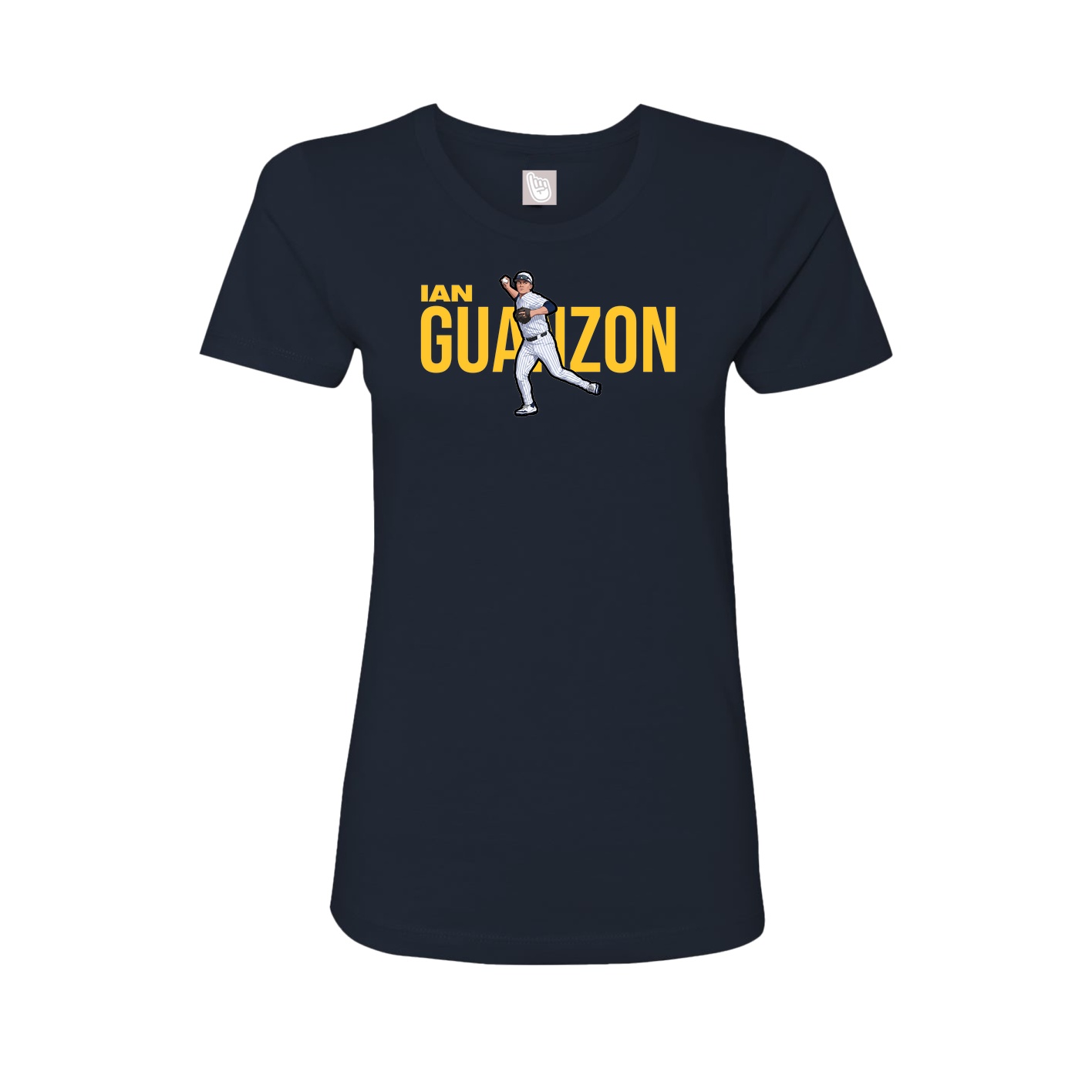 Fitted Women's Tee — Player Name in Navy