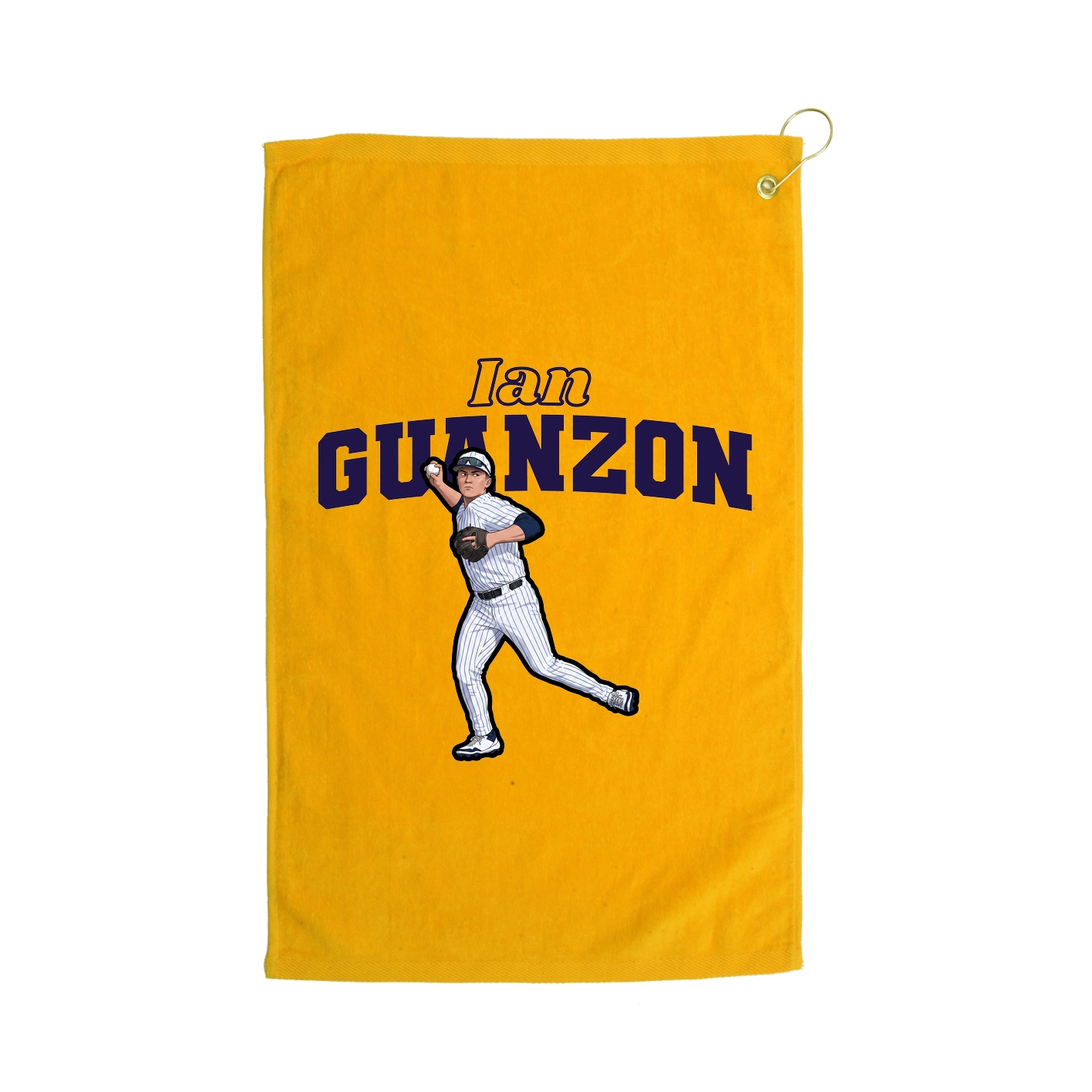 Golf Towel — Name Arch in Gold