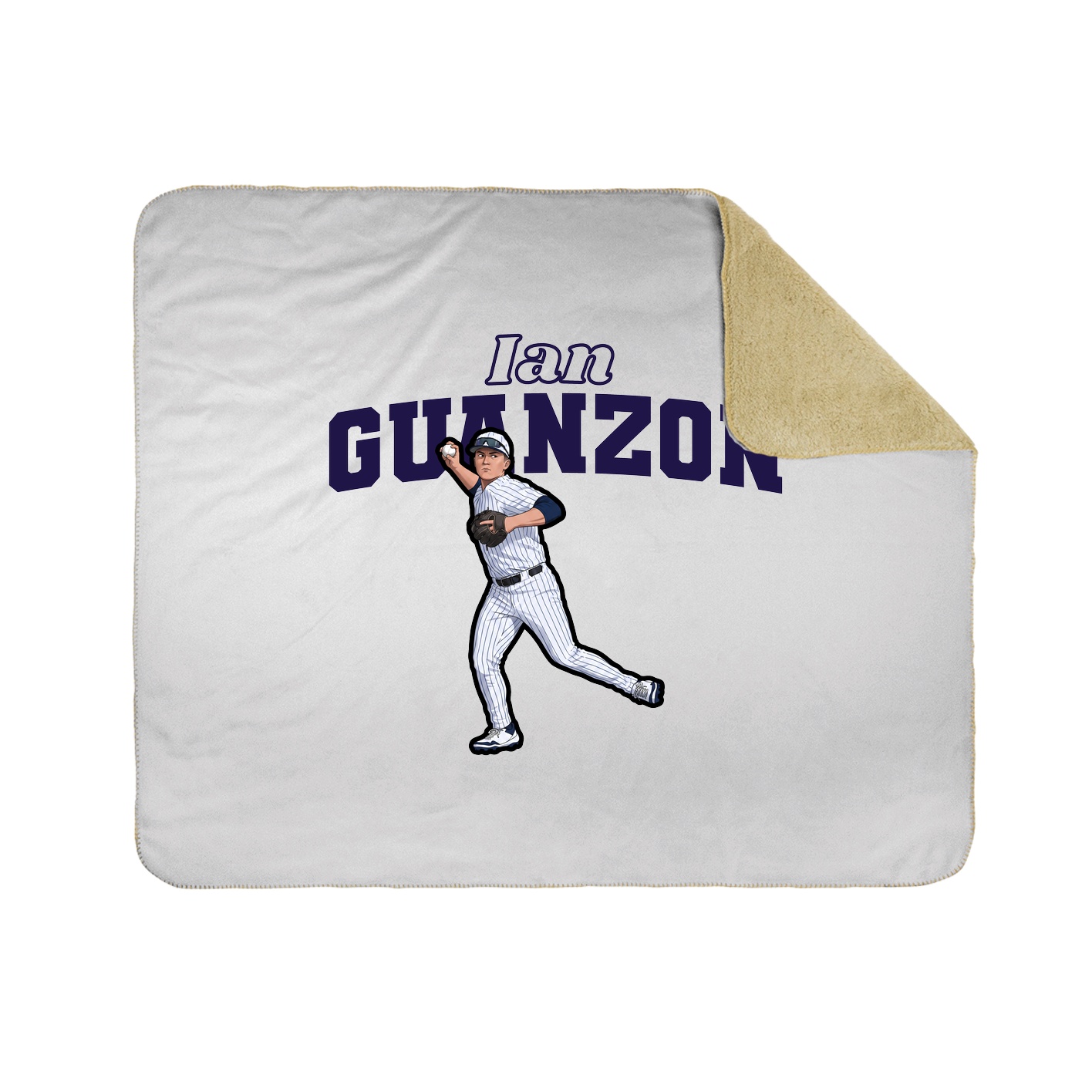 Throw Blanket — Name Arch in White