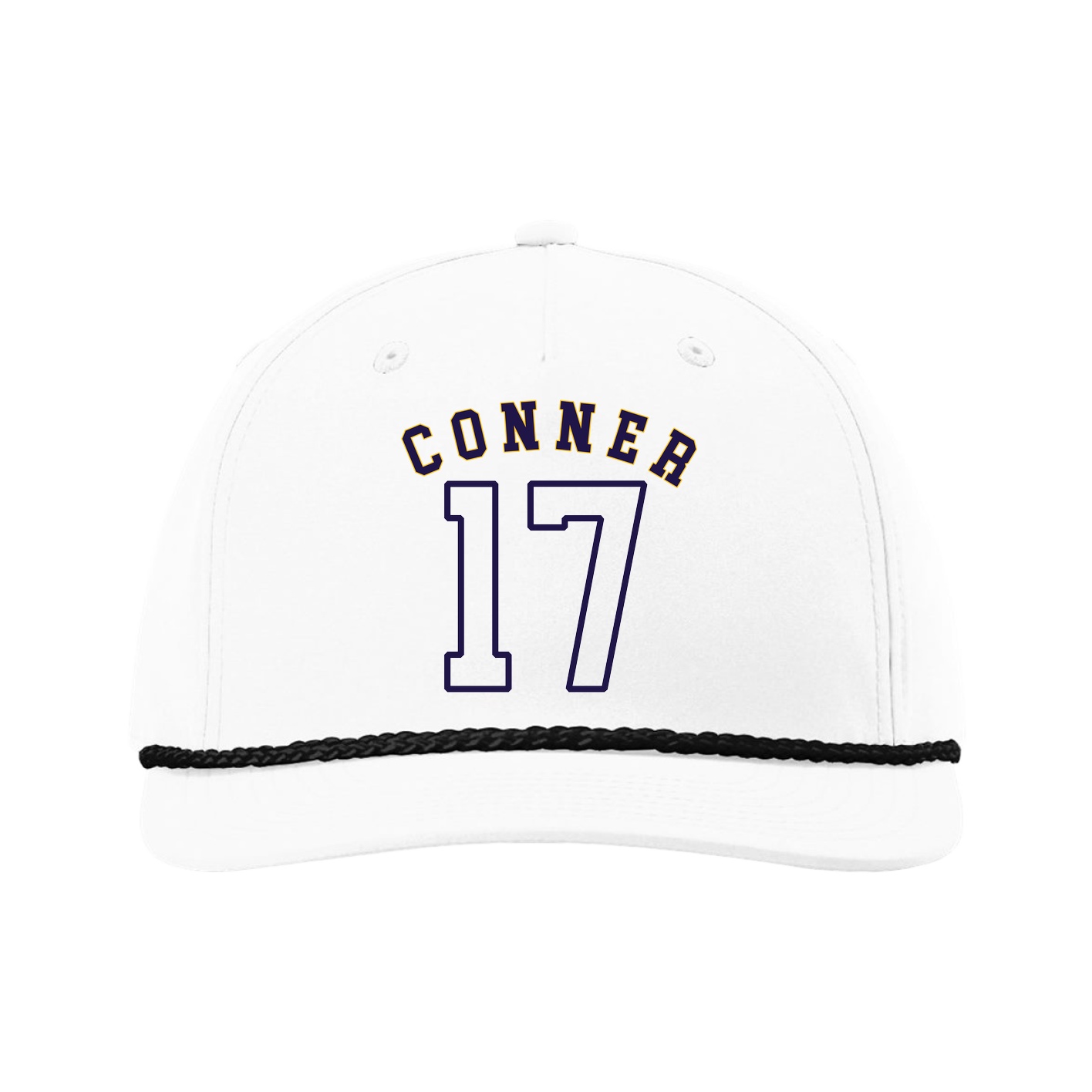 Five-Panel Classic Rope Cap — Shirsey Arch in White