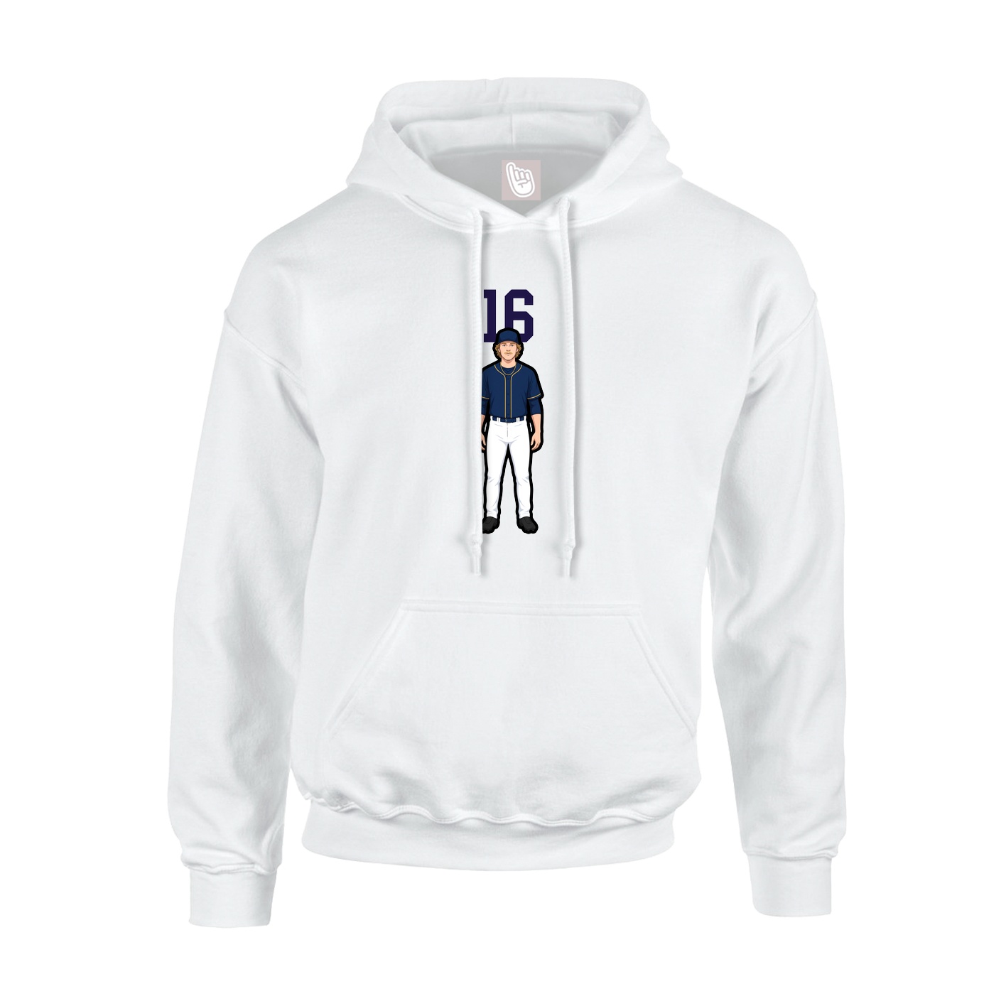 Youth Hoodie — Number Top in White