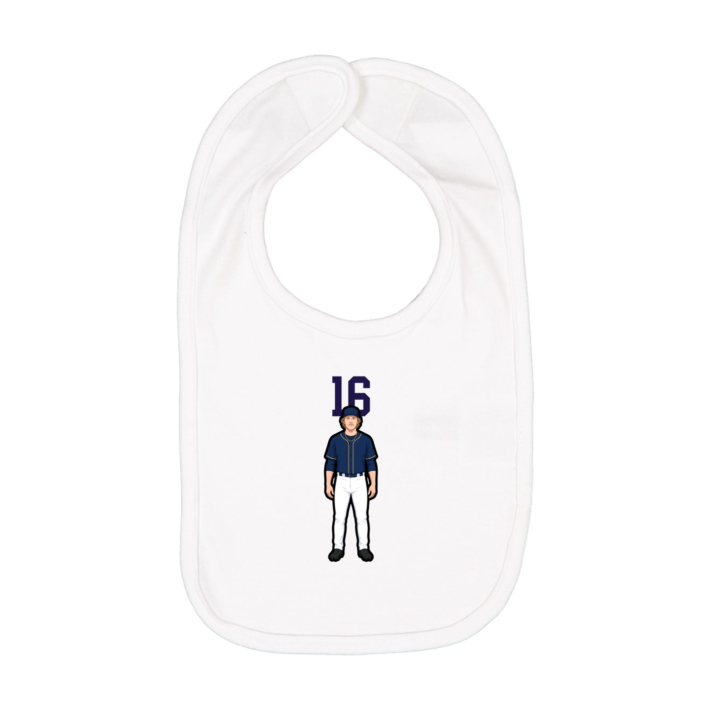 Infant Bib — Number Top in White