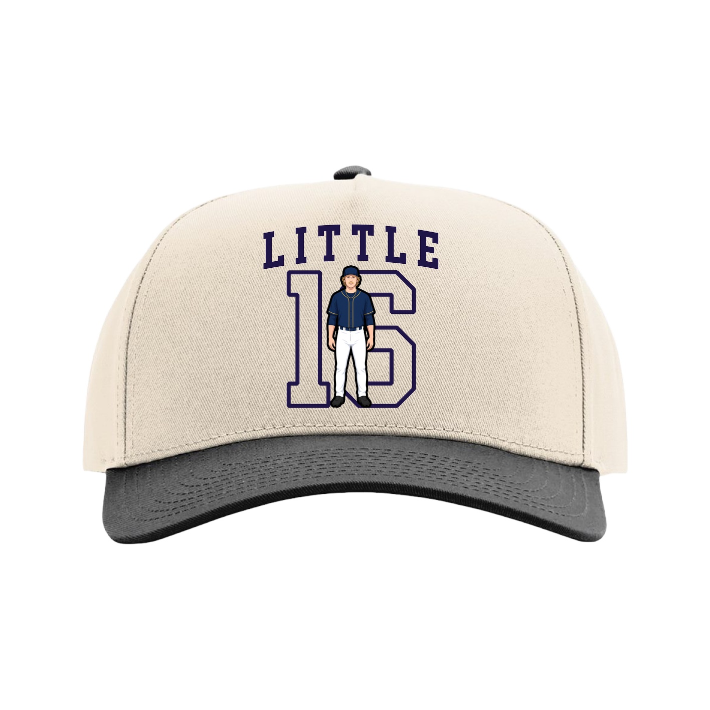 Full Fabric Five-Panel Champ Cap — Shirsey in Cream/Black
