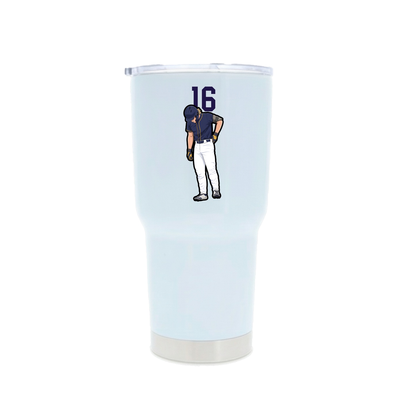 30oz Stainless Steel Tumbler — Number Top in White