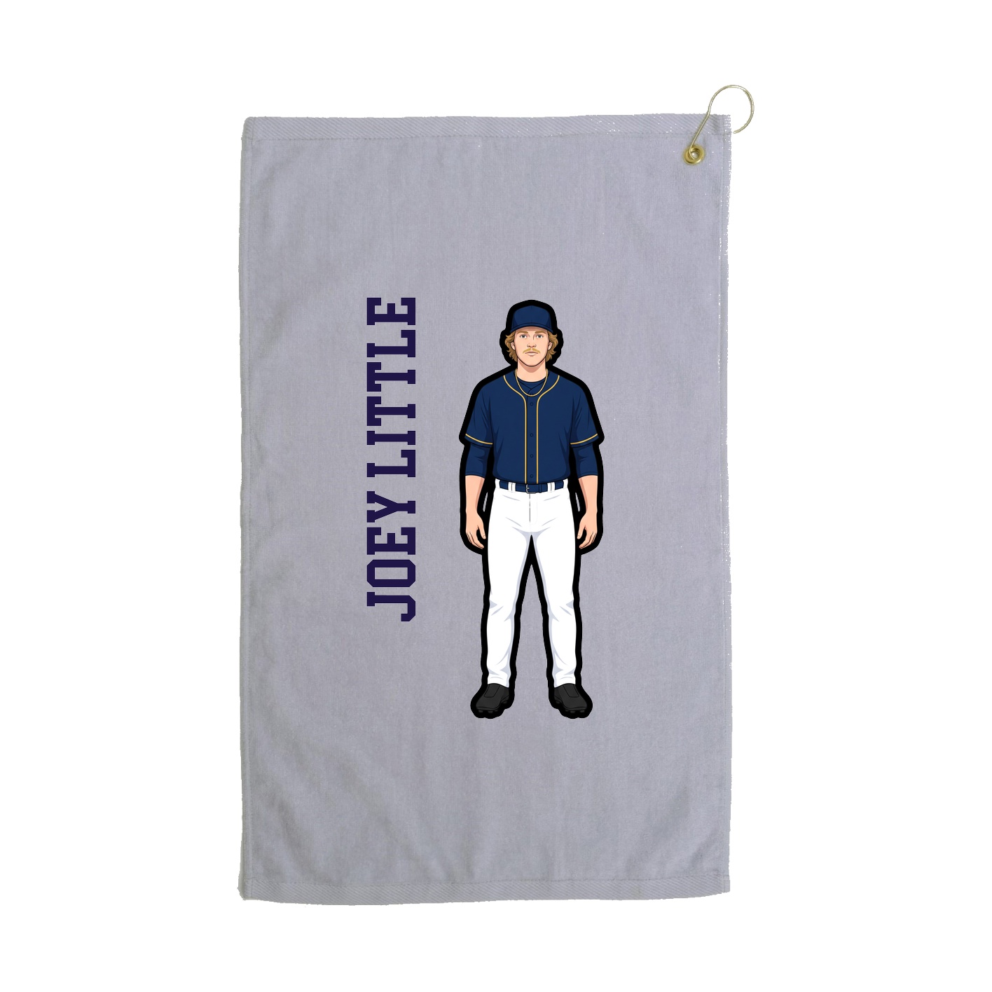 Golf Towel — Name Vertical in Grey