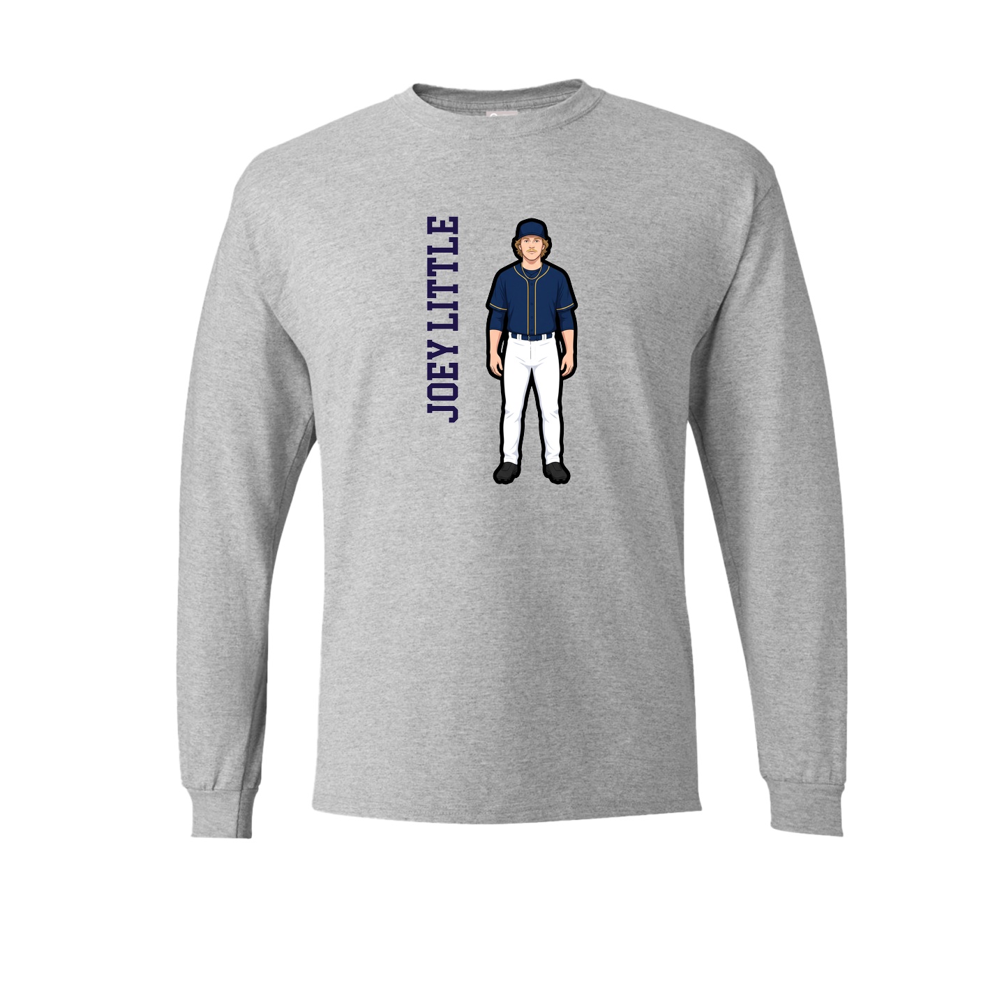 Long Sleeve Tee — Name Vertical in Grey