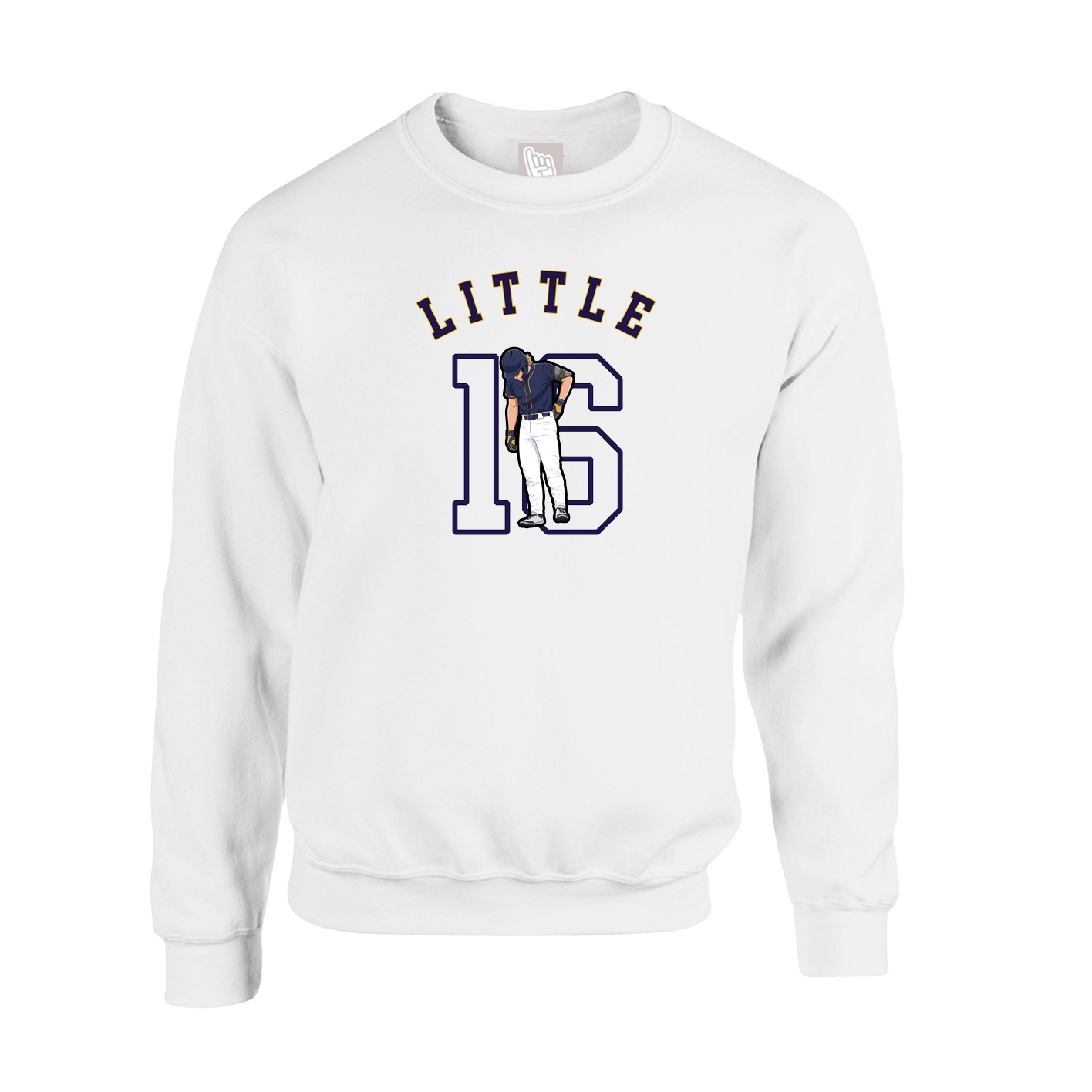 Fleece Crew — Shirsey Arch in White
