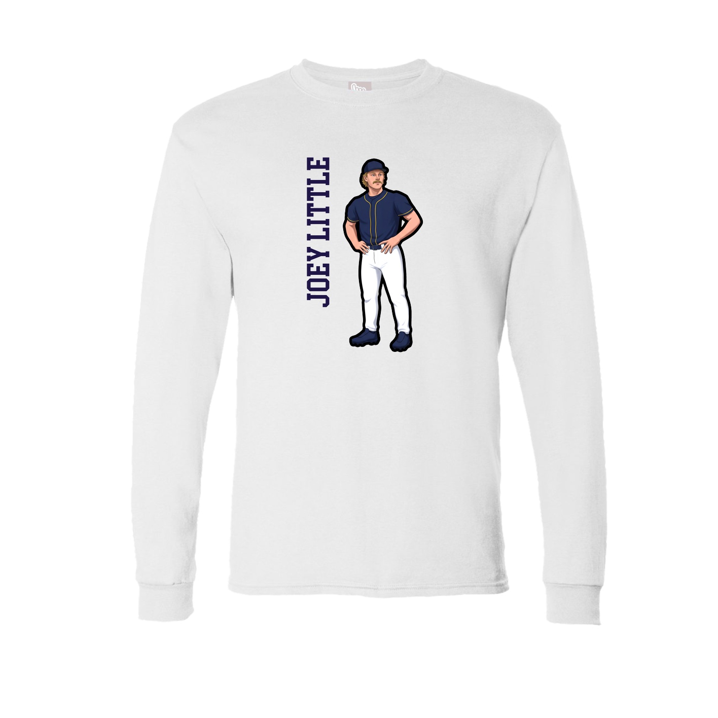 Long Sleeve Tee — Name Vertical in White