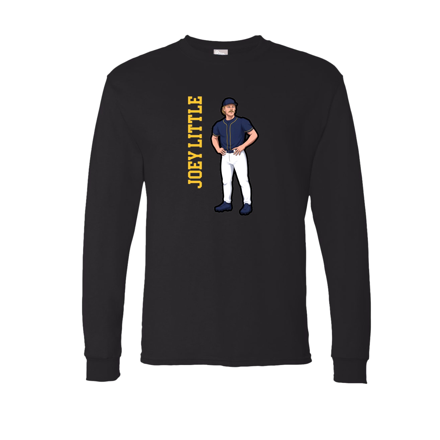 Long Sleeve Tee — Name Vertical in Black