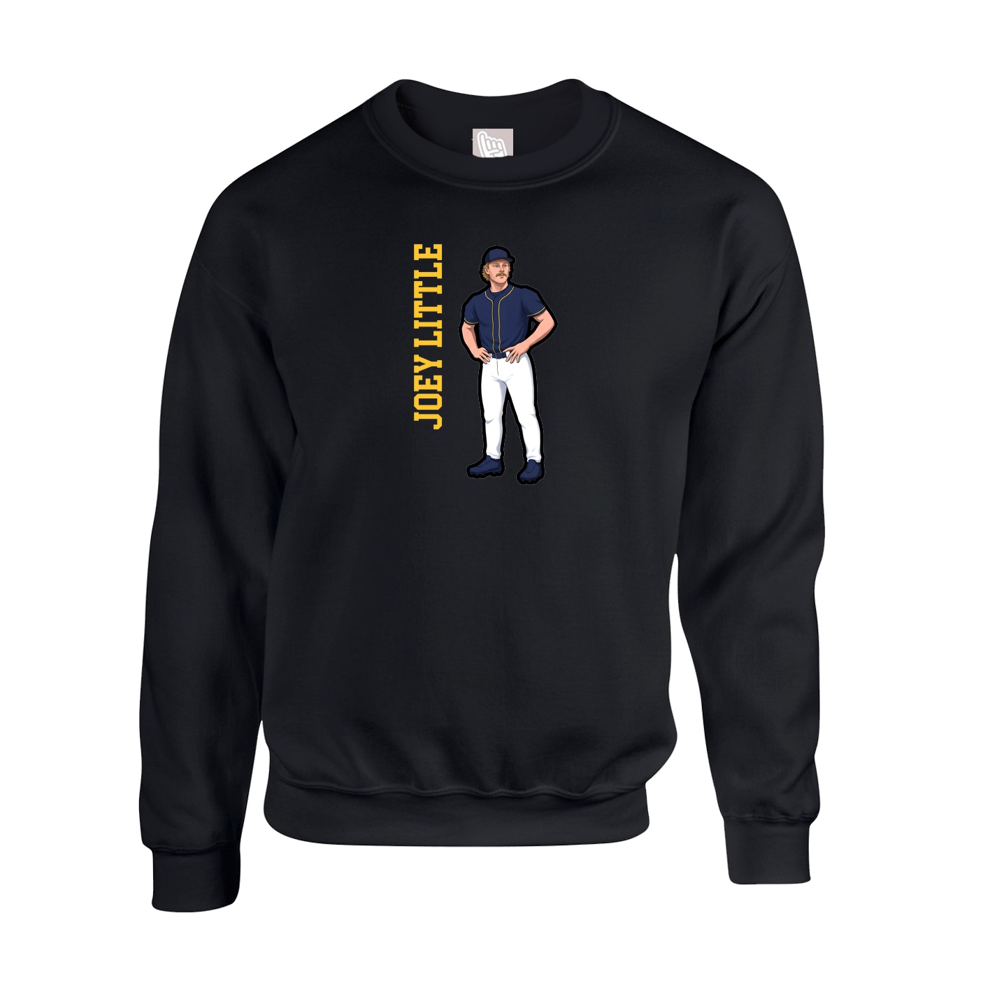 Fleece Crew — Name Vertical in Black