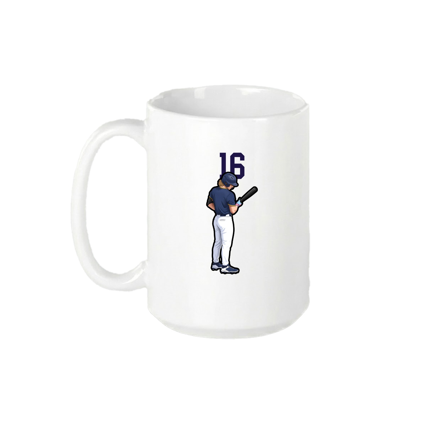 15oz Coffee Mug — Number Top in White