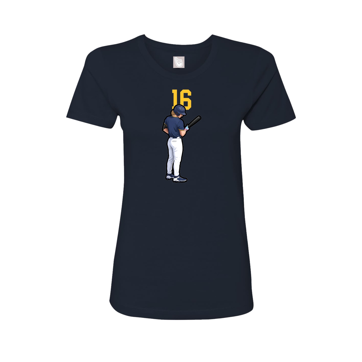 Fitted Women's Tee — Number Top in Navy