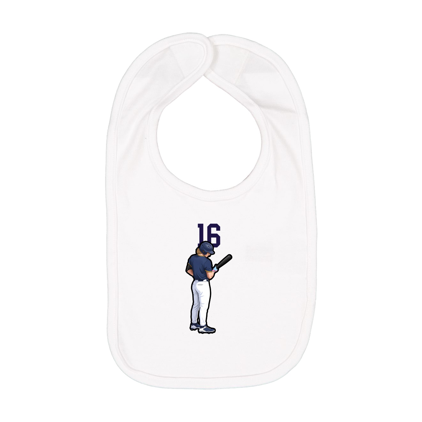 Infant Bib — Number Top in White