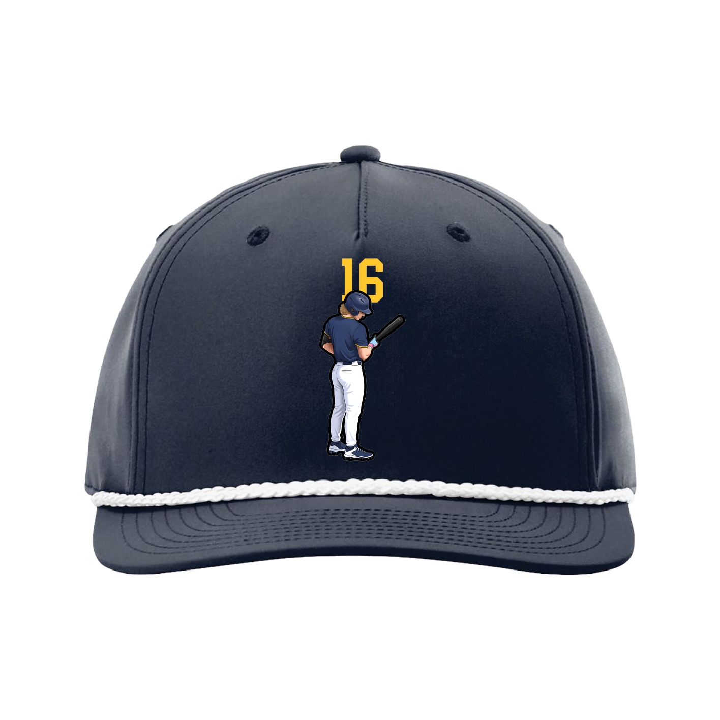 Five-Panel Classic Rope Cap — Number Top in Navy