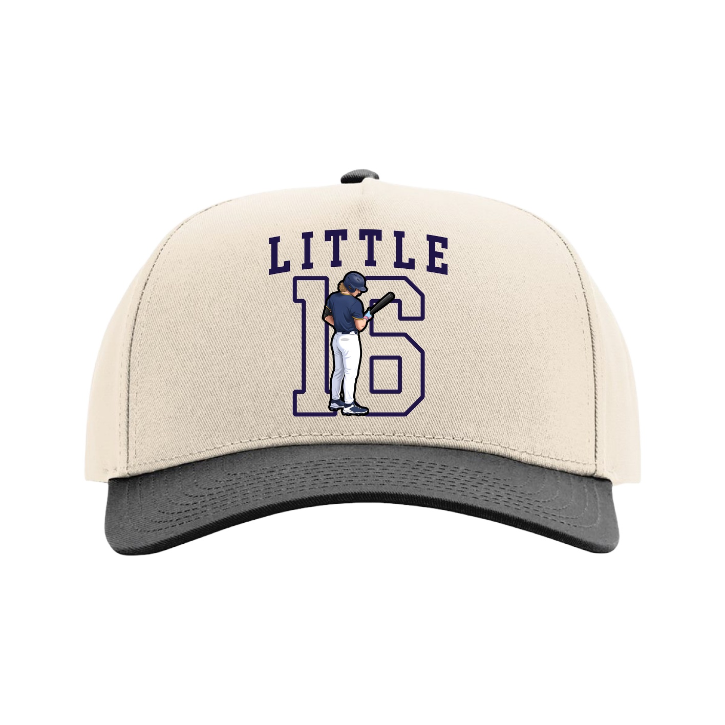 Full Fabric Five-Panel Champ Cap — Shirsey in Cream/Black
