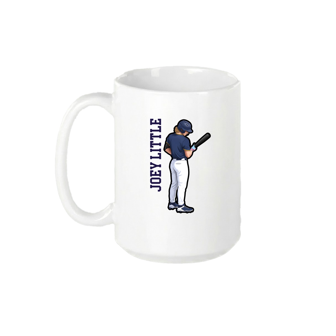 15oz Coffee Mug — Name Vertical in White