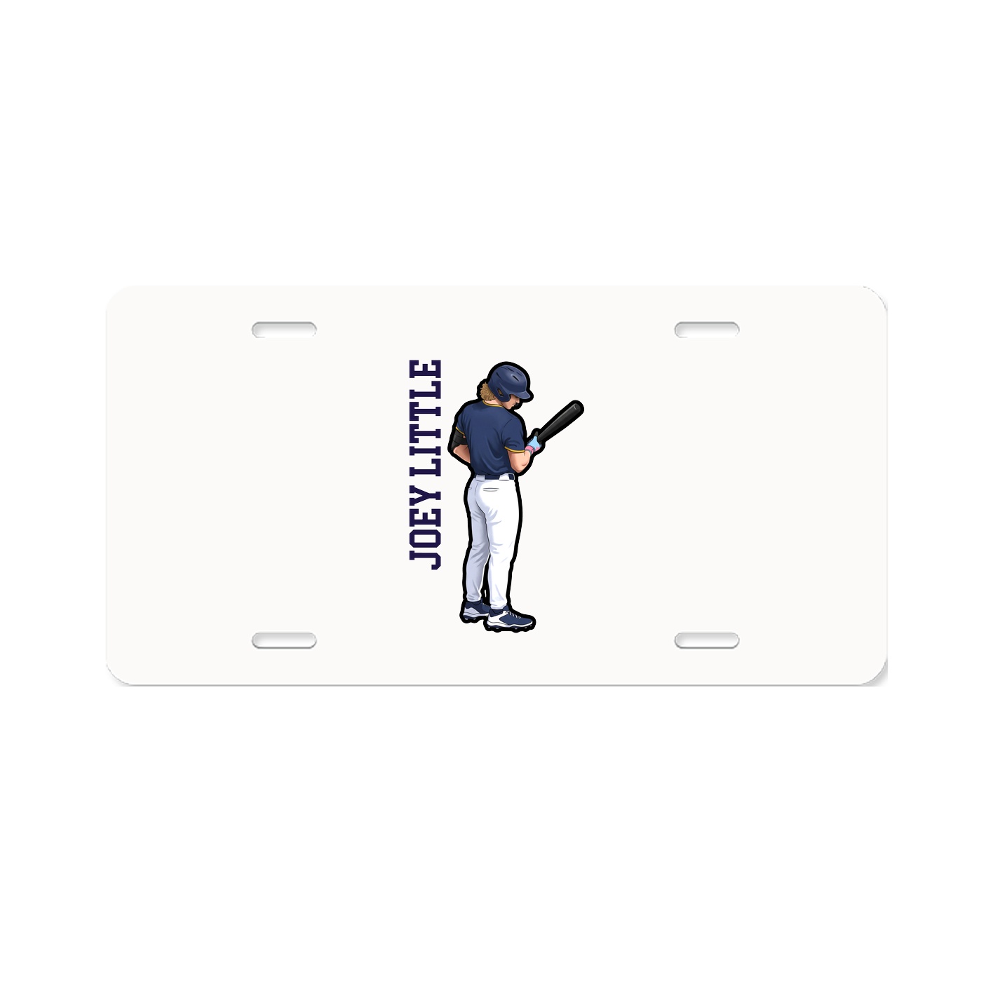 License Plate — Name Vertical in Classic