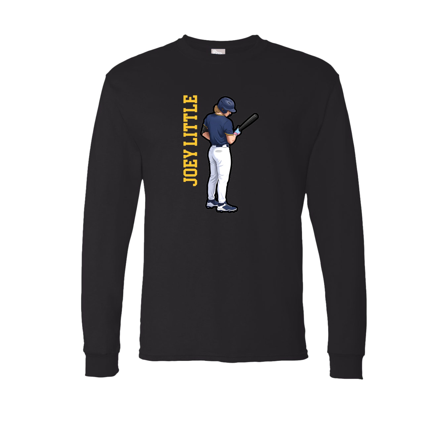 Long Sleeve Tee — Name Vertical in Black