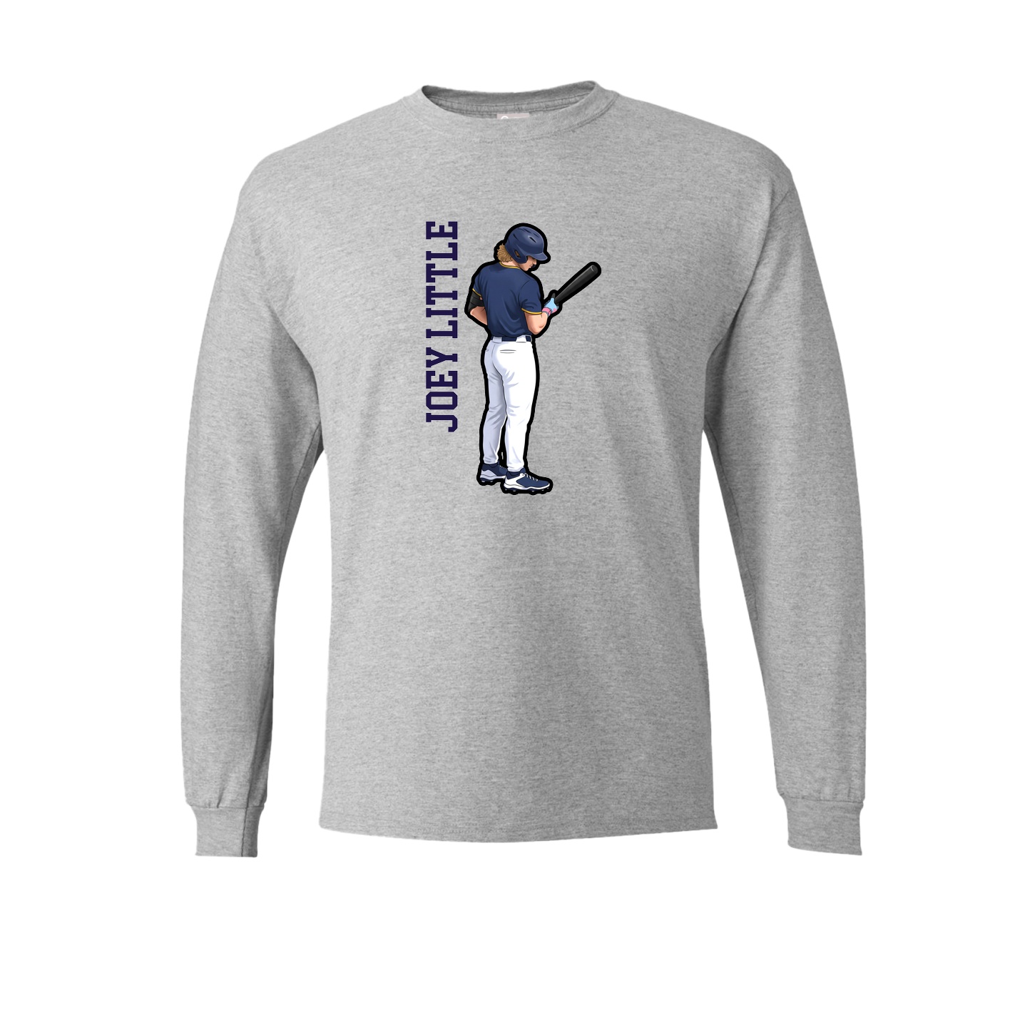 Long Sleeve Tee — Name Vertical in Grey