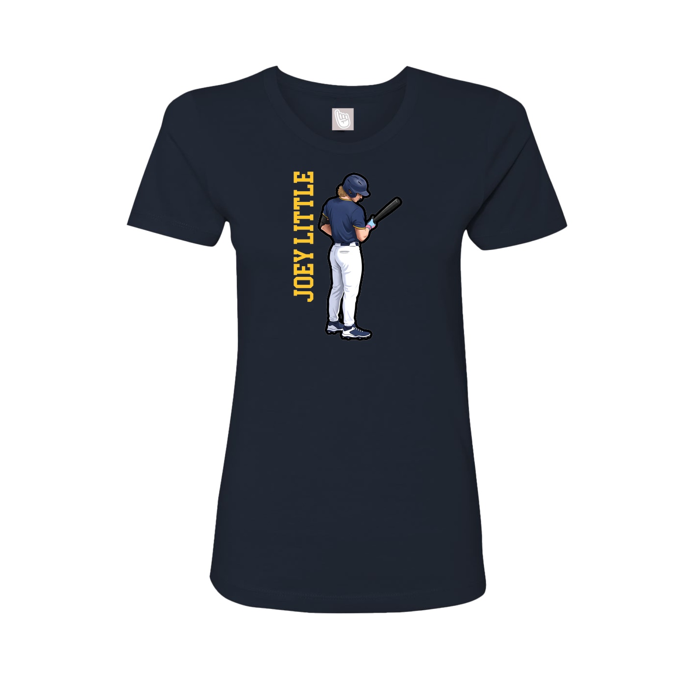 Womens Tee — Name Vertical in Navy