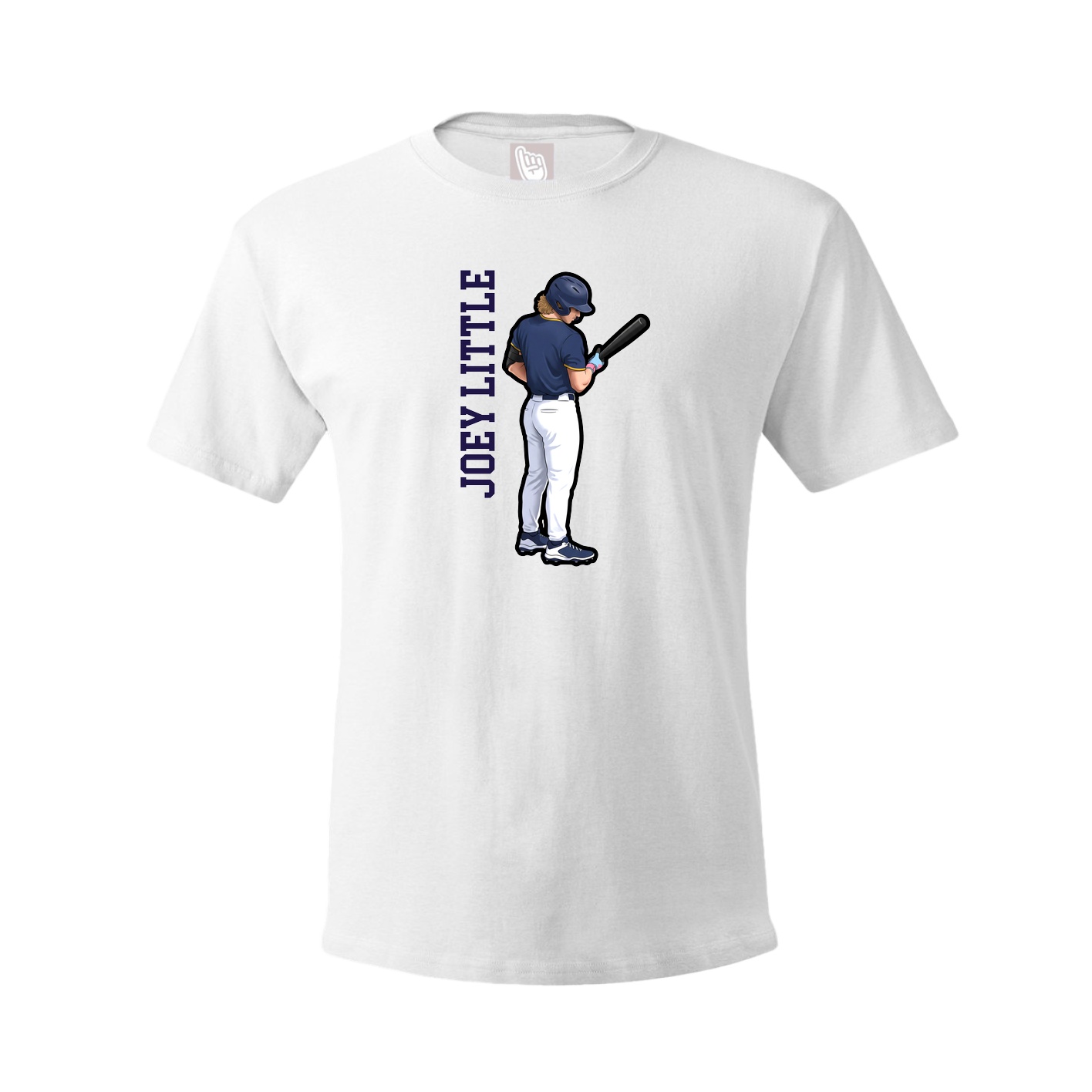 Youth Tee — Name Vertical in White