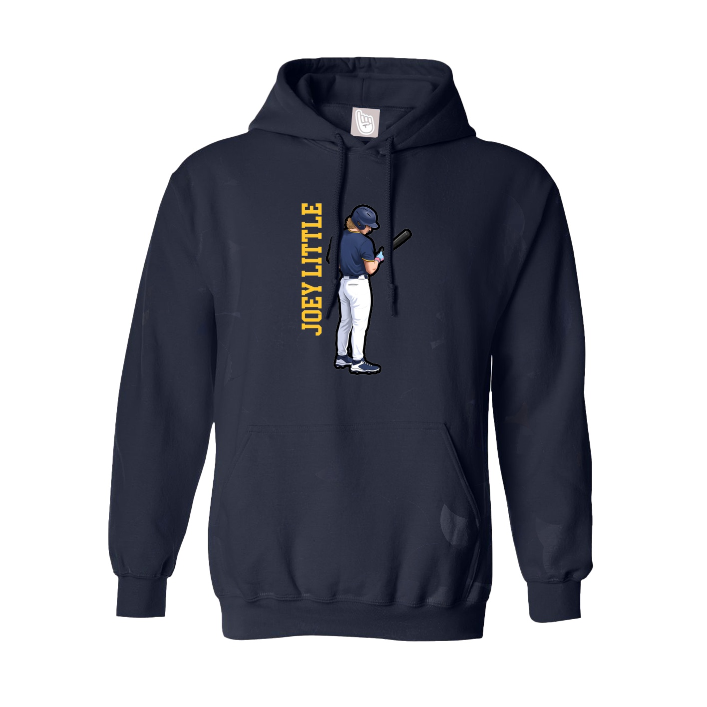 Youth Hoodie — Name Vertical in Navy