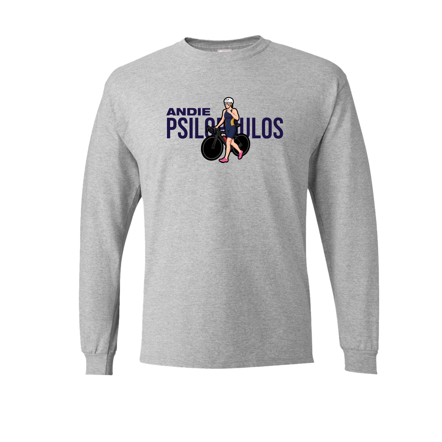 Long Sleeve Tee — Player Name in Grey