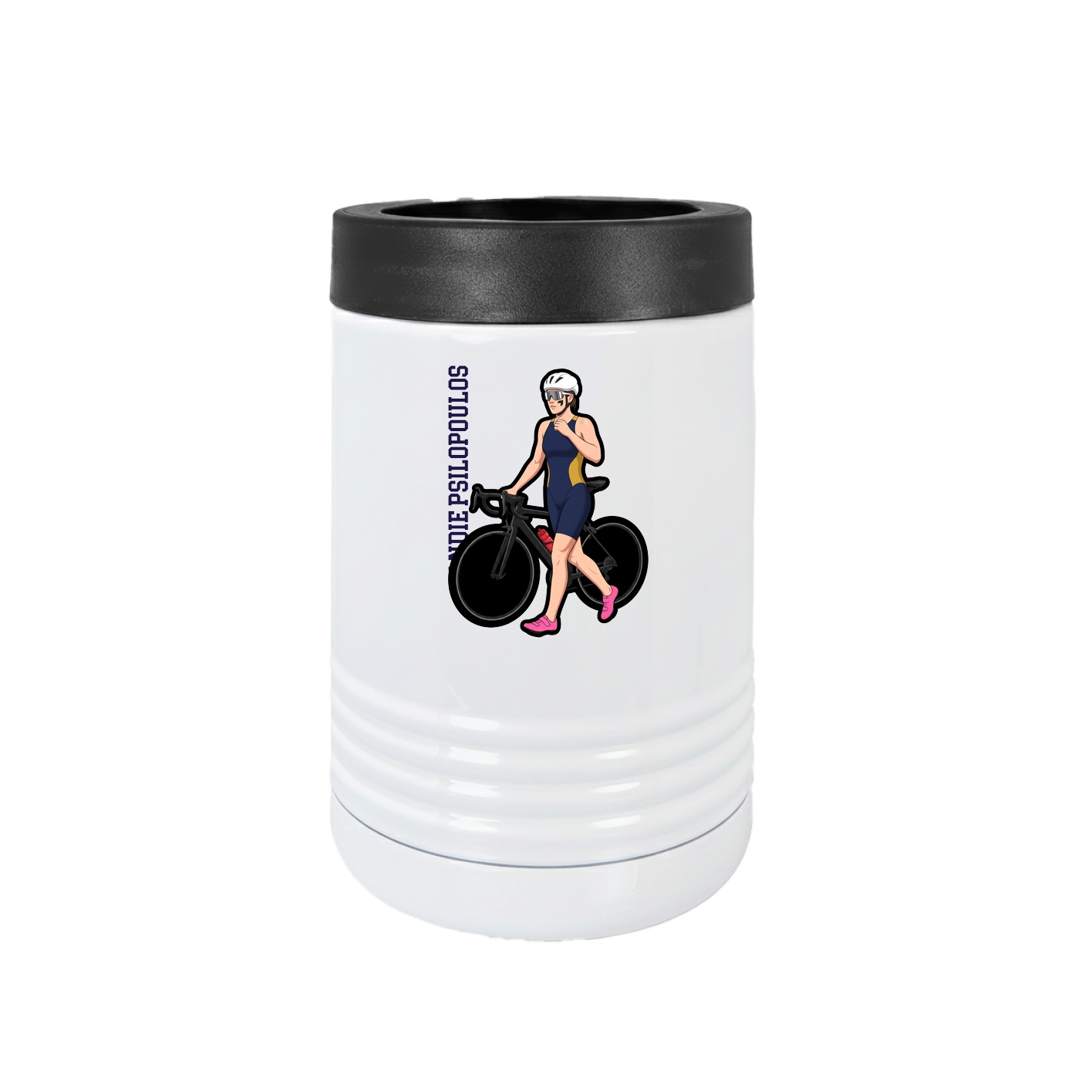 Beverage Holder — Name Vertical in White