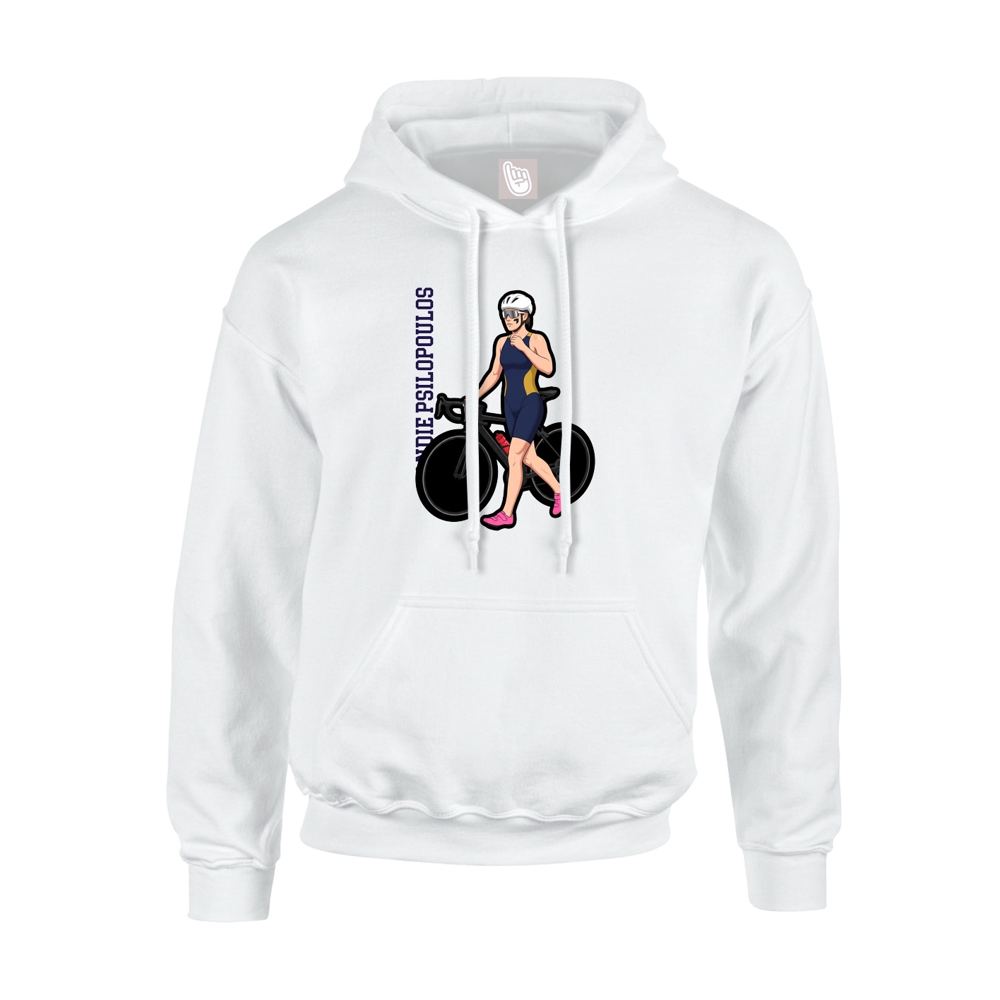 Youth Hoodie — Name Vertical in White