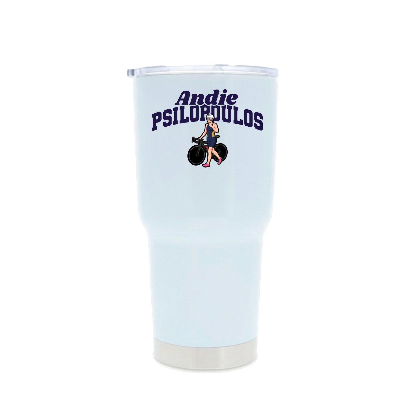 30oz Stainless Steel Tumbler — Signature Arch in White