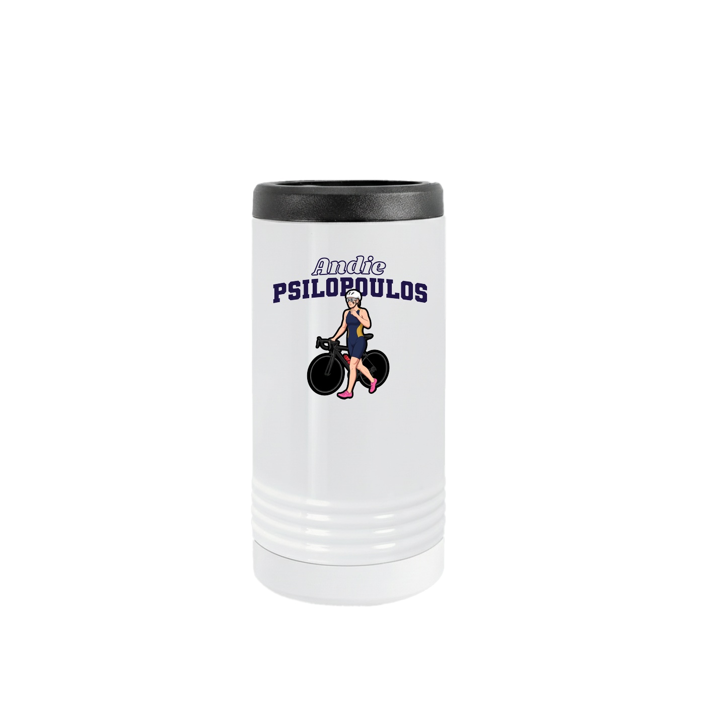 Slim Beverage Holder — Name Arch in White