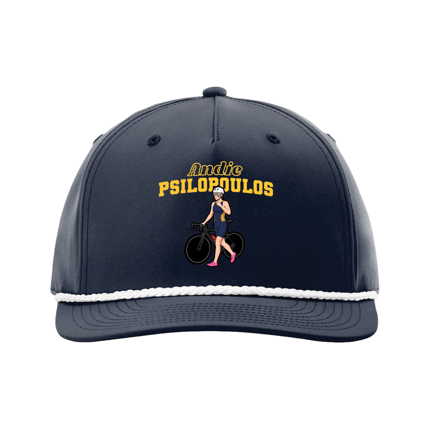 Five-Panel Classic Rope Cap — Name Arch in Navy