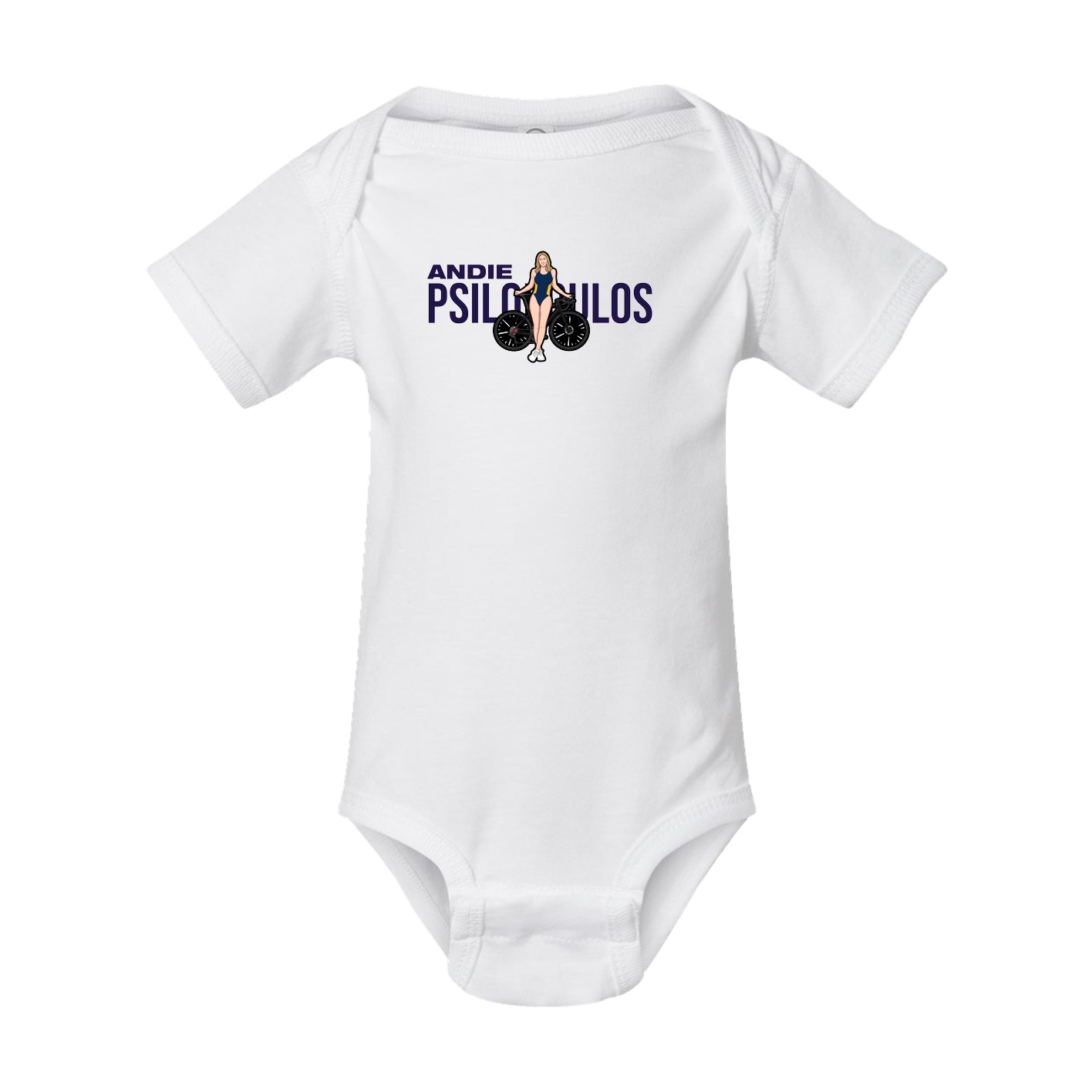 Baby Onesie — Player Name in White
