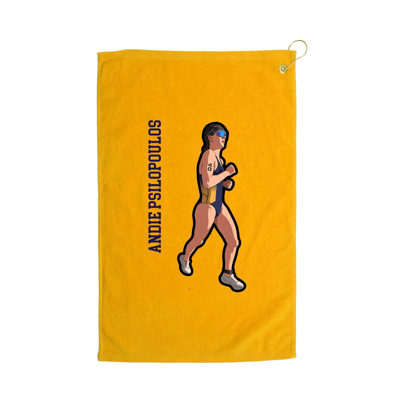 Golf Towel — Name Vertical in Gold