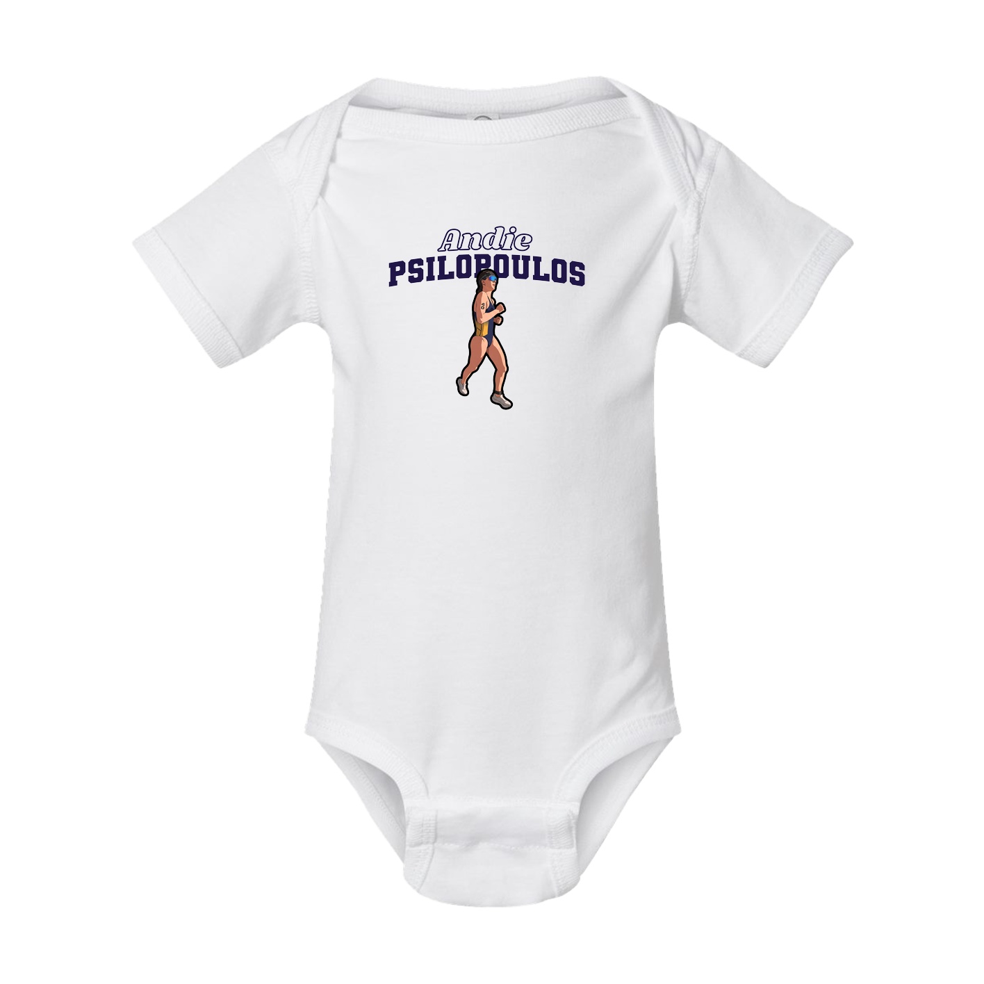 Baby Onesie — Name Arch in White