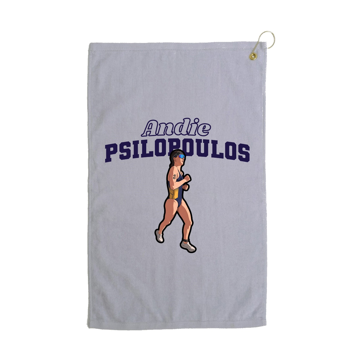 Golf Towel — Name Arch in Grey