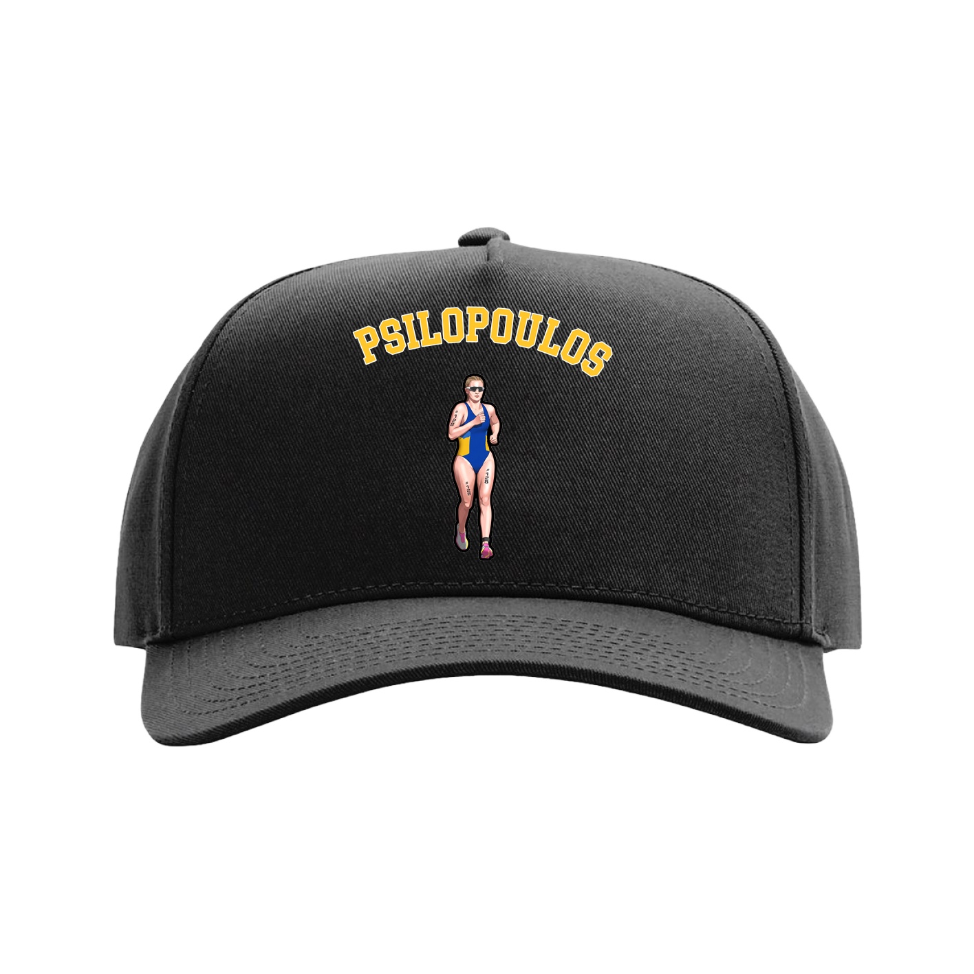 Full Fabric Five-Panel Champ Cap — Shirsey Arch in Black