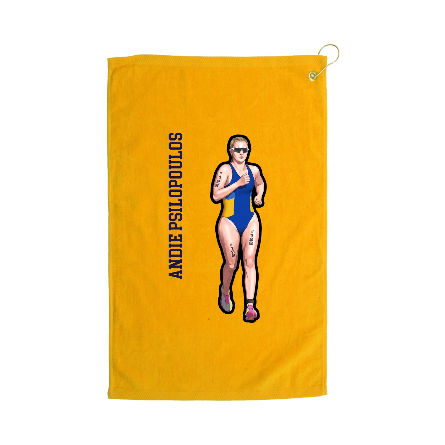 Golf Towel — Name Vertical in Gold