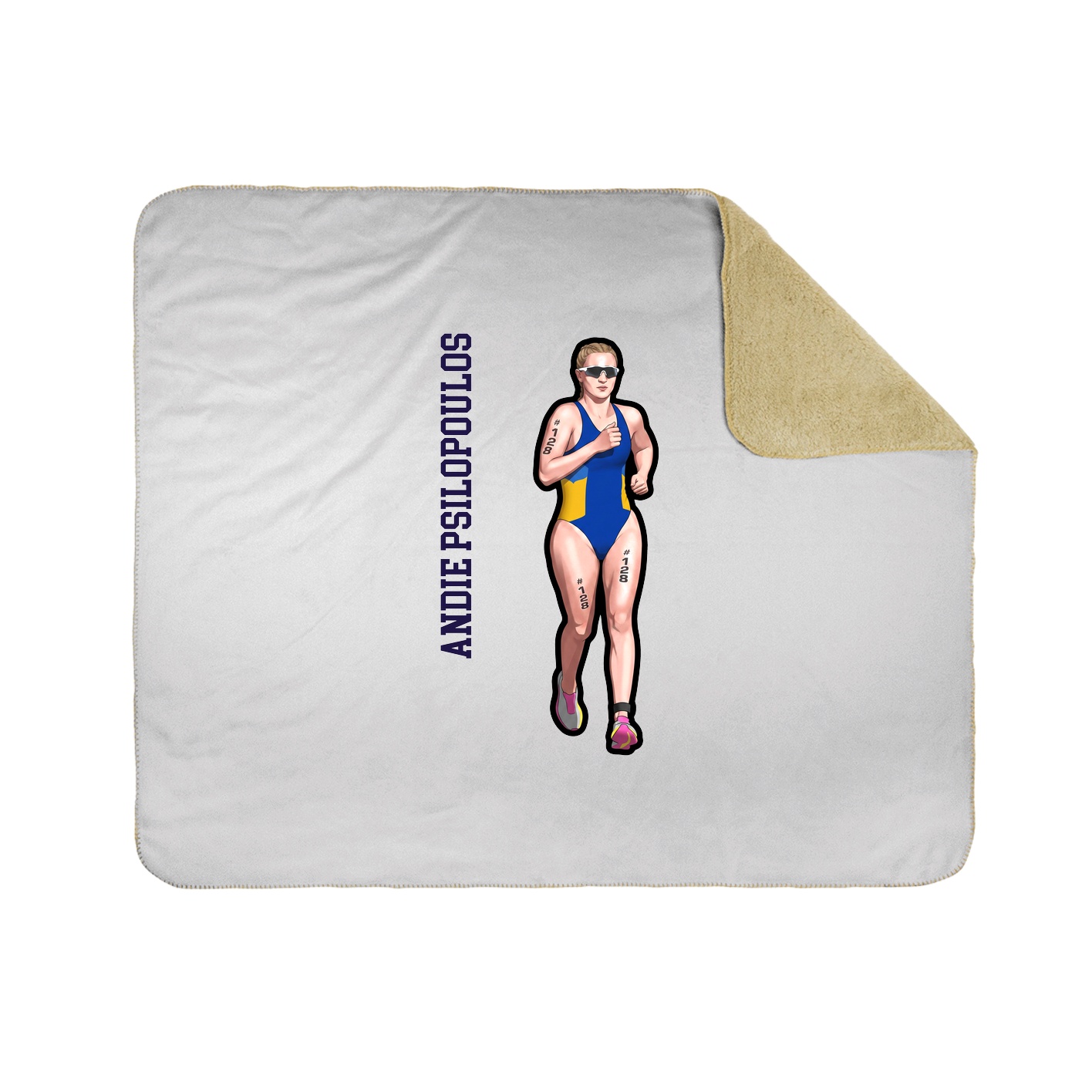 Throw Blanket — Name Vertical in White