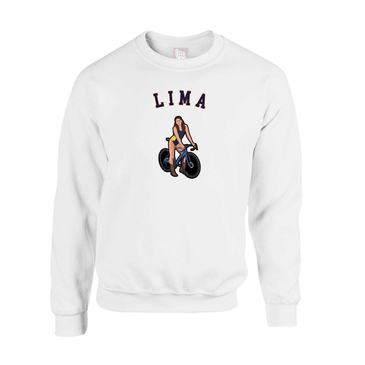 Fleece Crew — Shirsey Arch in White