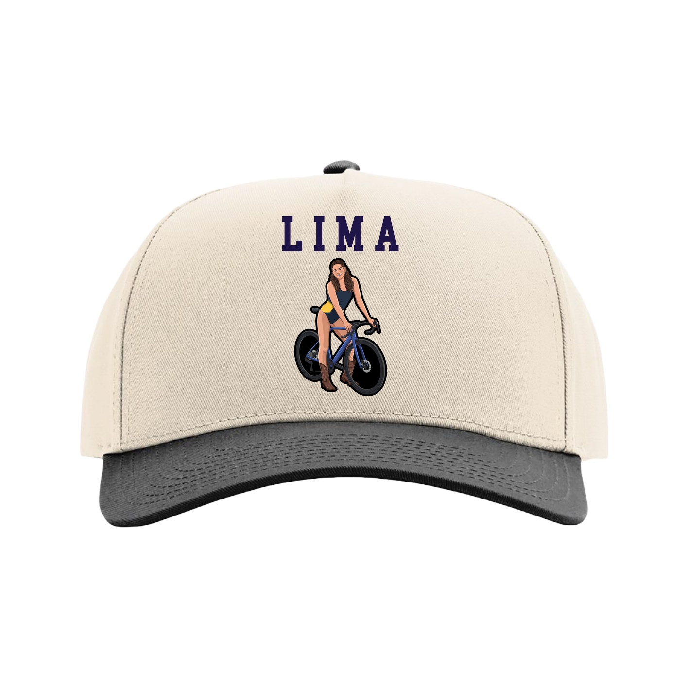 Full Fabric Five-Panel Champ Cap — Shirsey in Cream/Black