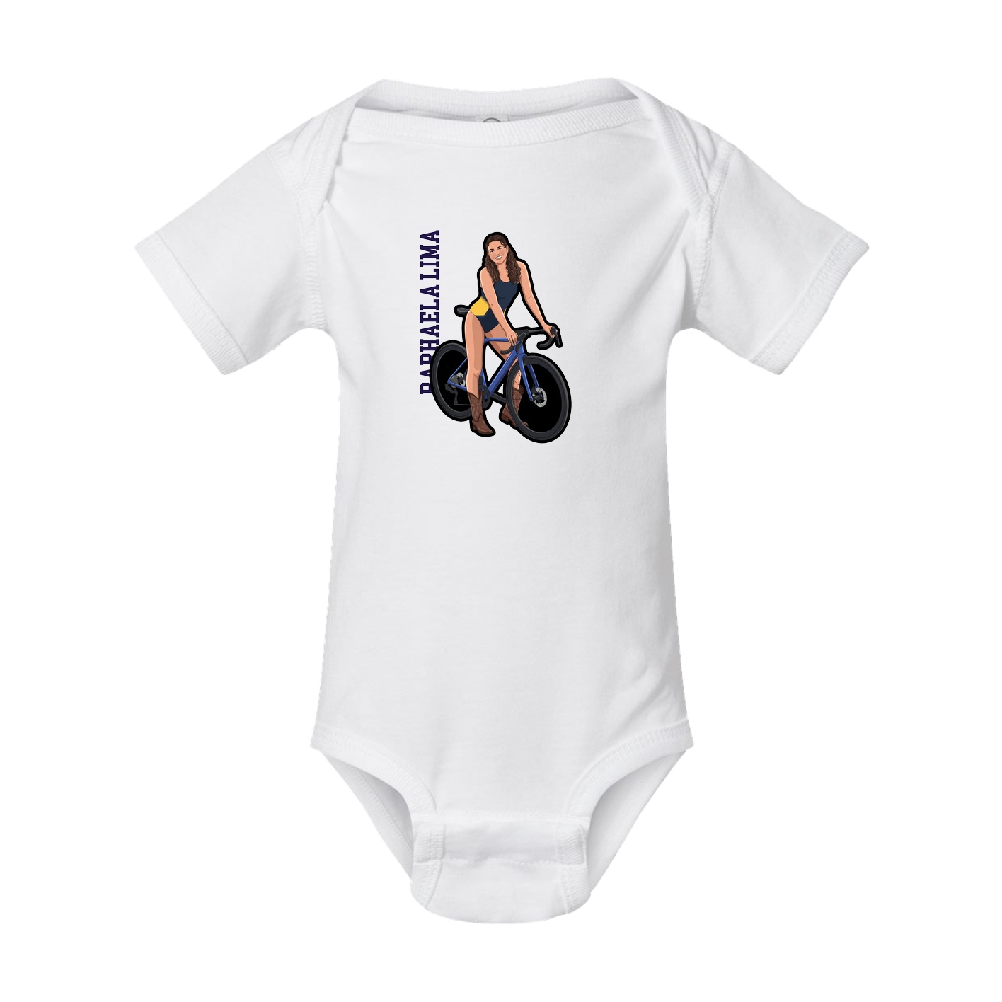 Baby Onesie — Name Vertical in White