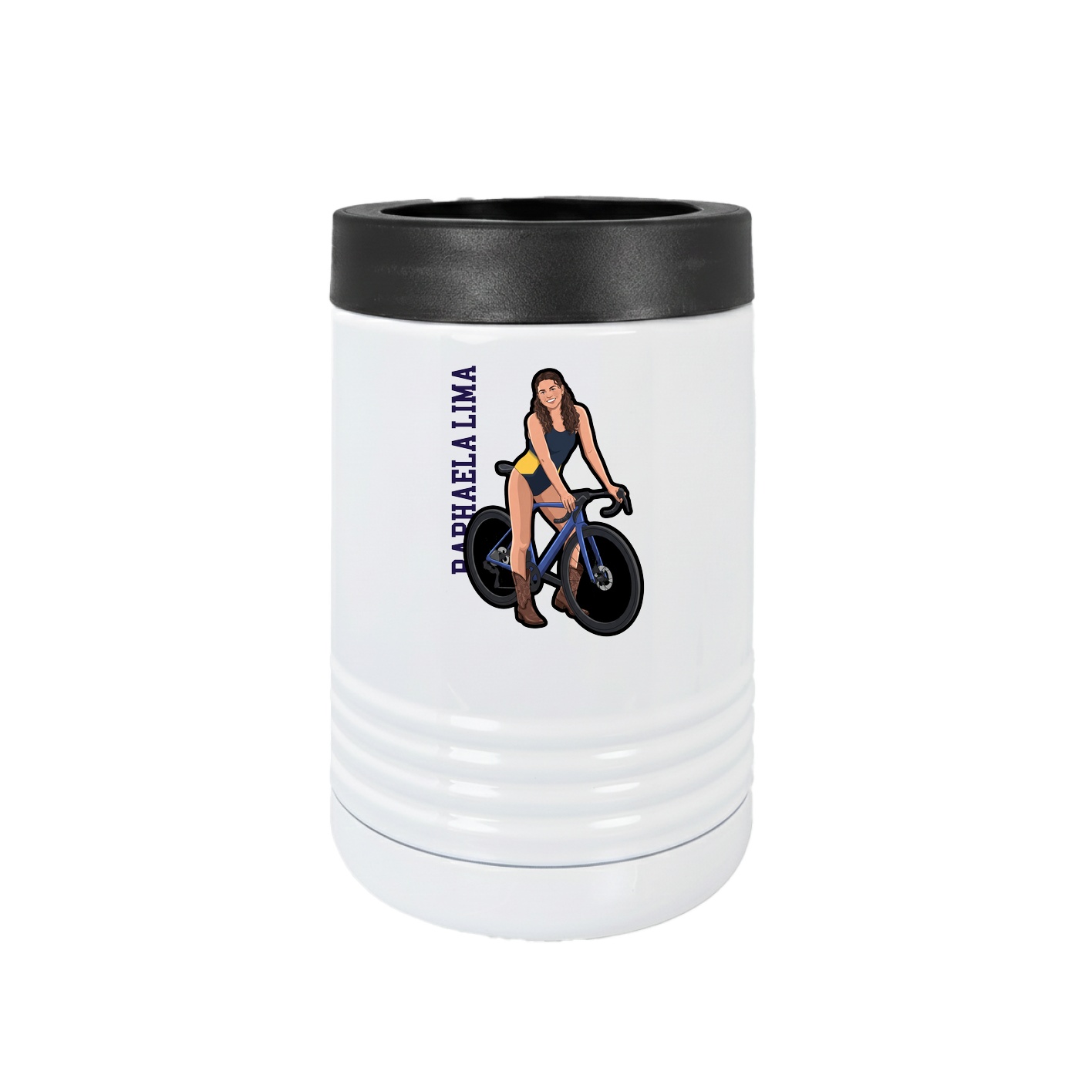 Beverage Holder — Name Vertical in White