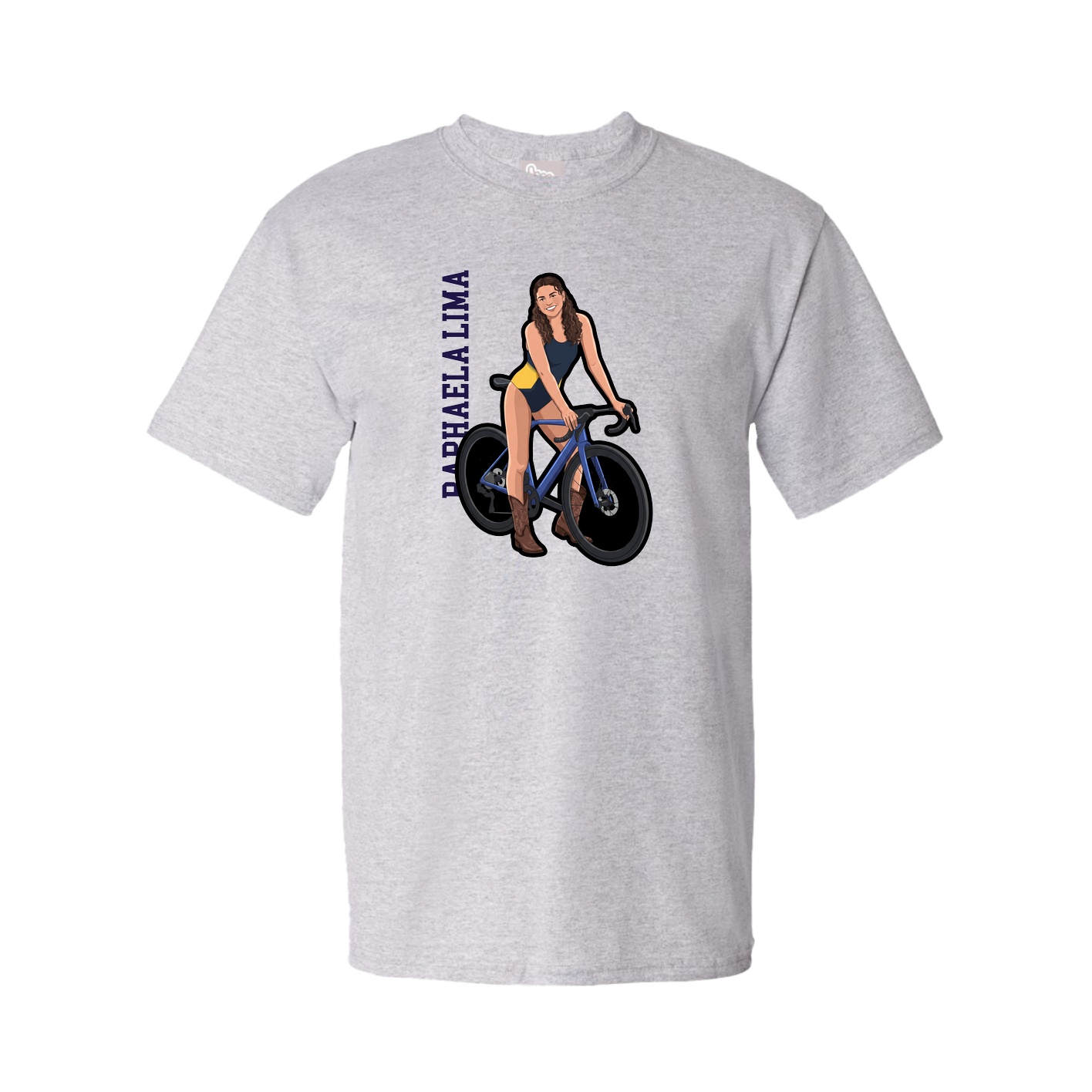 Tee — Name Vertical in Grey