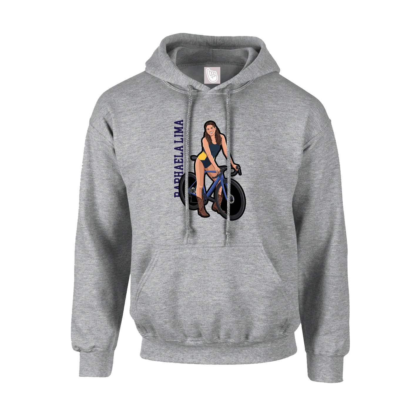 Hoodie — Name Vertical in Grey