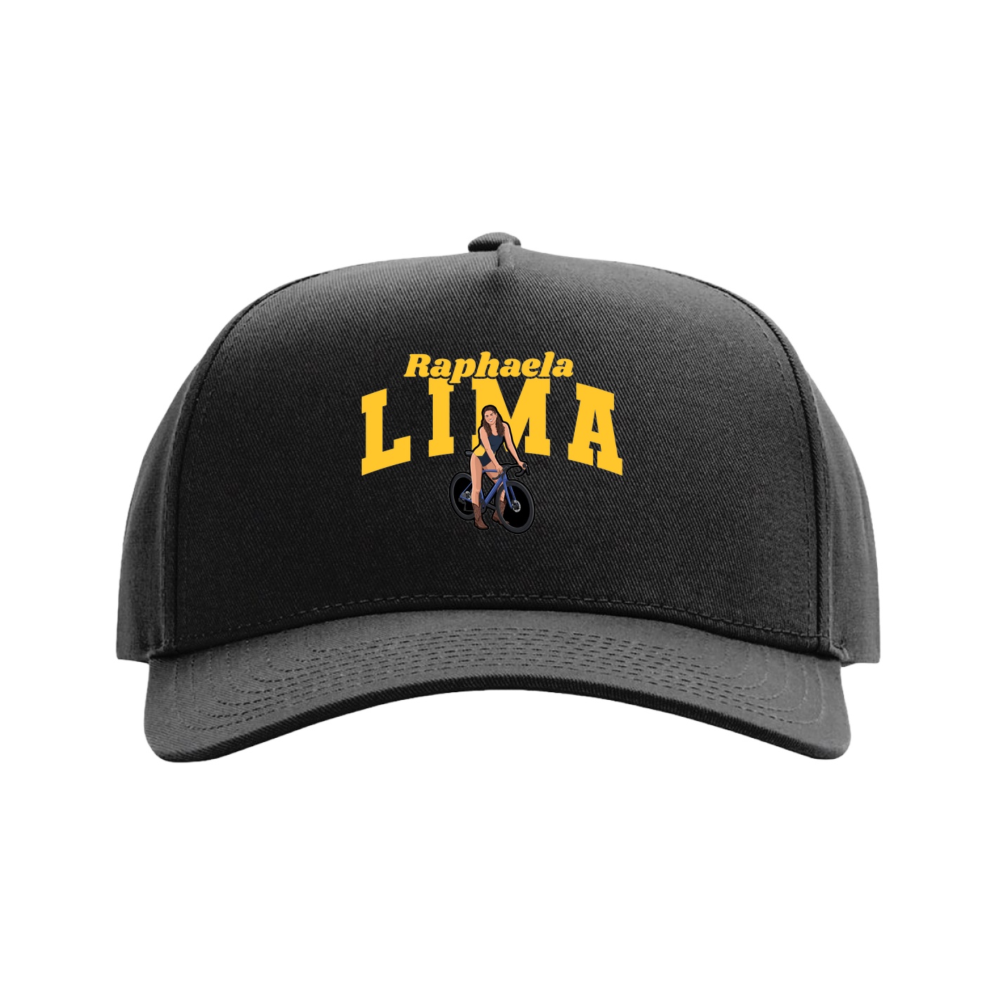 Full Fabric Five-Panel Champ Cap — Signature Arch in Black