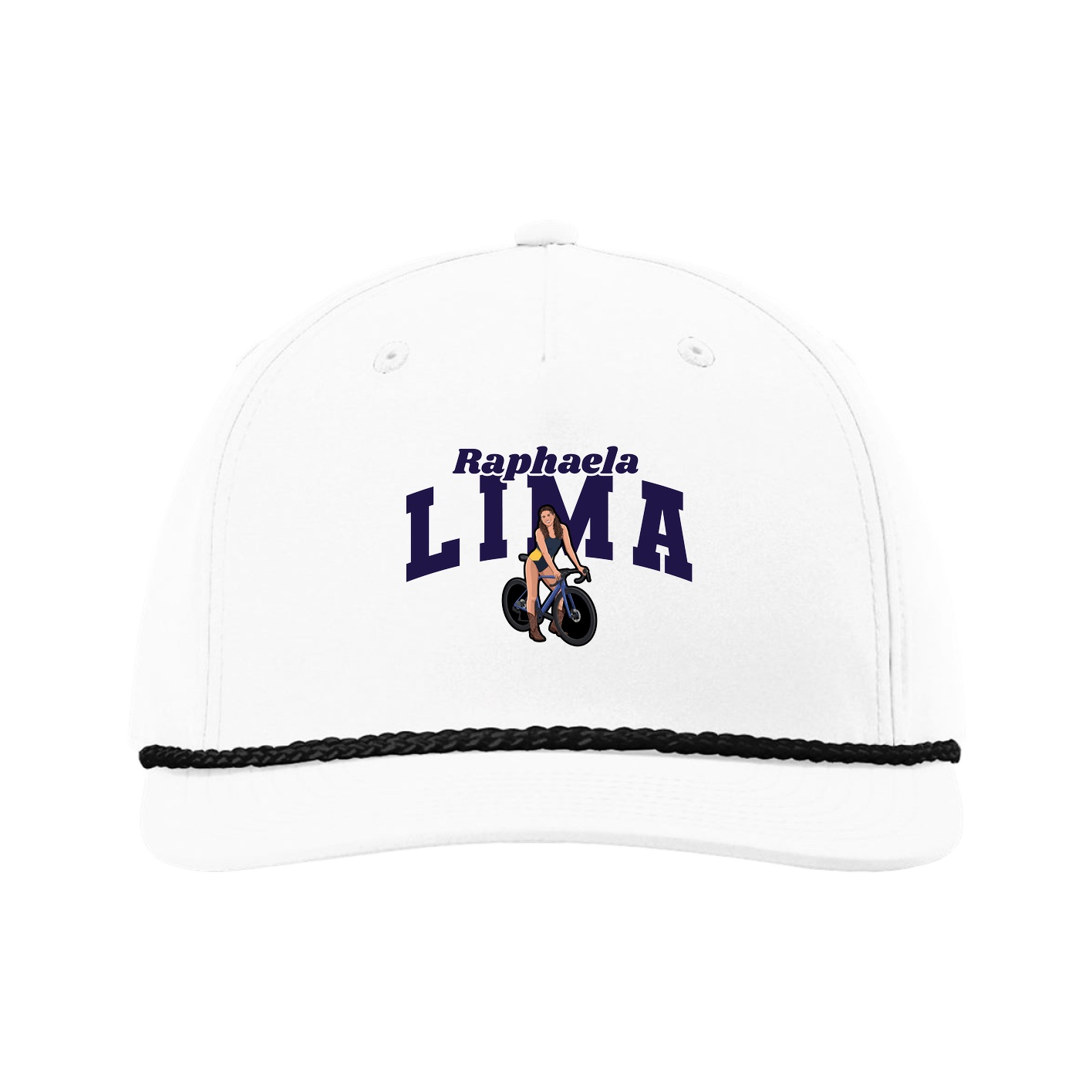 Five-Panel Classic Rope Cap — Signature Arch in White
